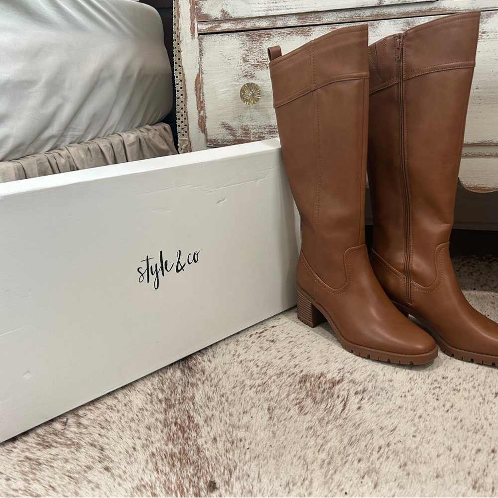 Style & Co. Tan Knee-High Boots